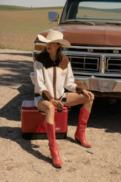 My First Rodeo Retro Knit Zip-Up Jacket