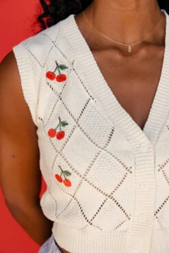 Cherry Print Button-Up Knit Sweater Vest -ROOLEE FASHION SHOP 7W4A6659 66b39528 7439 4d91 88cb ab7270693e60