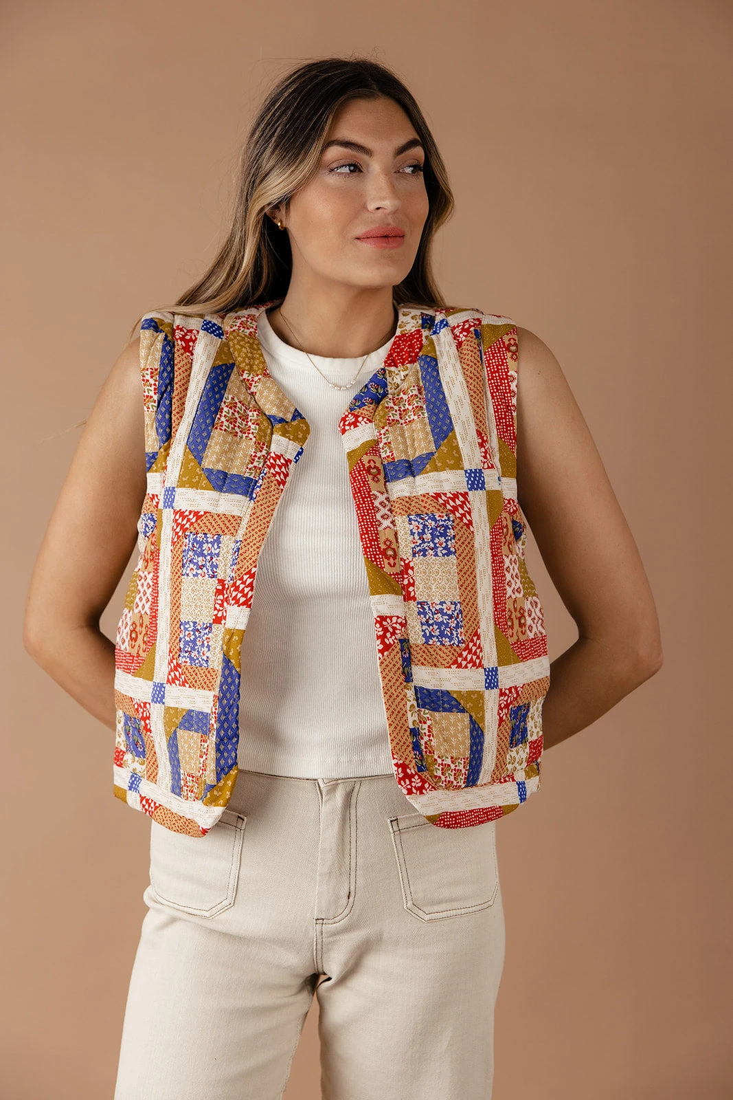 Kim Patchwork Puff Quilted Vest 5 Kim Patchwork Puff Quilted Vest - Image 3