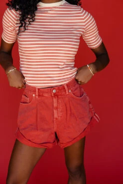 Free People Danni High-Rise Cuffed Shorts