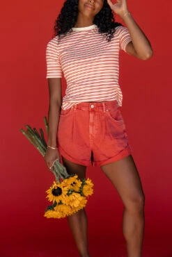 Free People Danni High-Rise Cuffed Shorts -ROOLEE FASHION SHOP 7W4A6902 15e39356 9f6e 4326 8f83 9c7752688f72