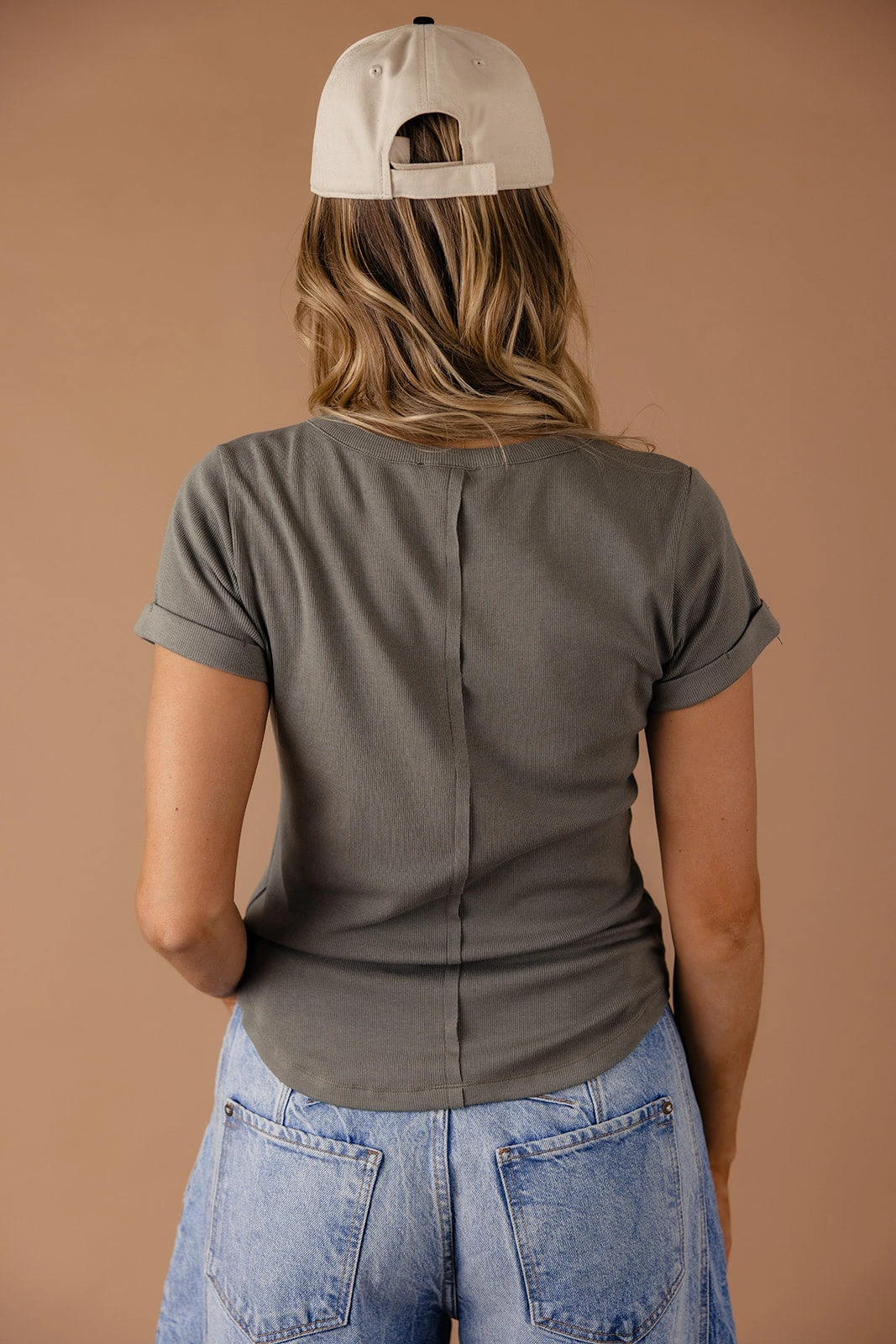 Ribbed Knit Button-Down Tee - Women's Stretchy Short Sleeve Top 7 Ribbed Knit Button-Down Tee - Women's Stretchy Short Sleeve Top - Image 5