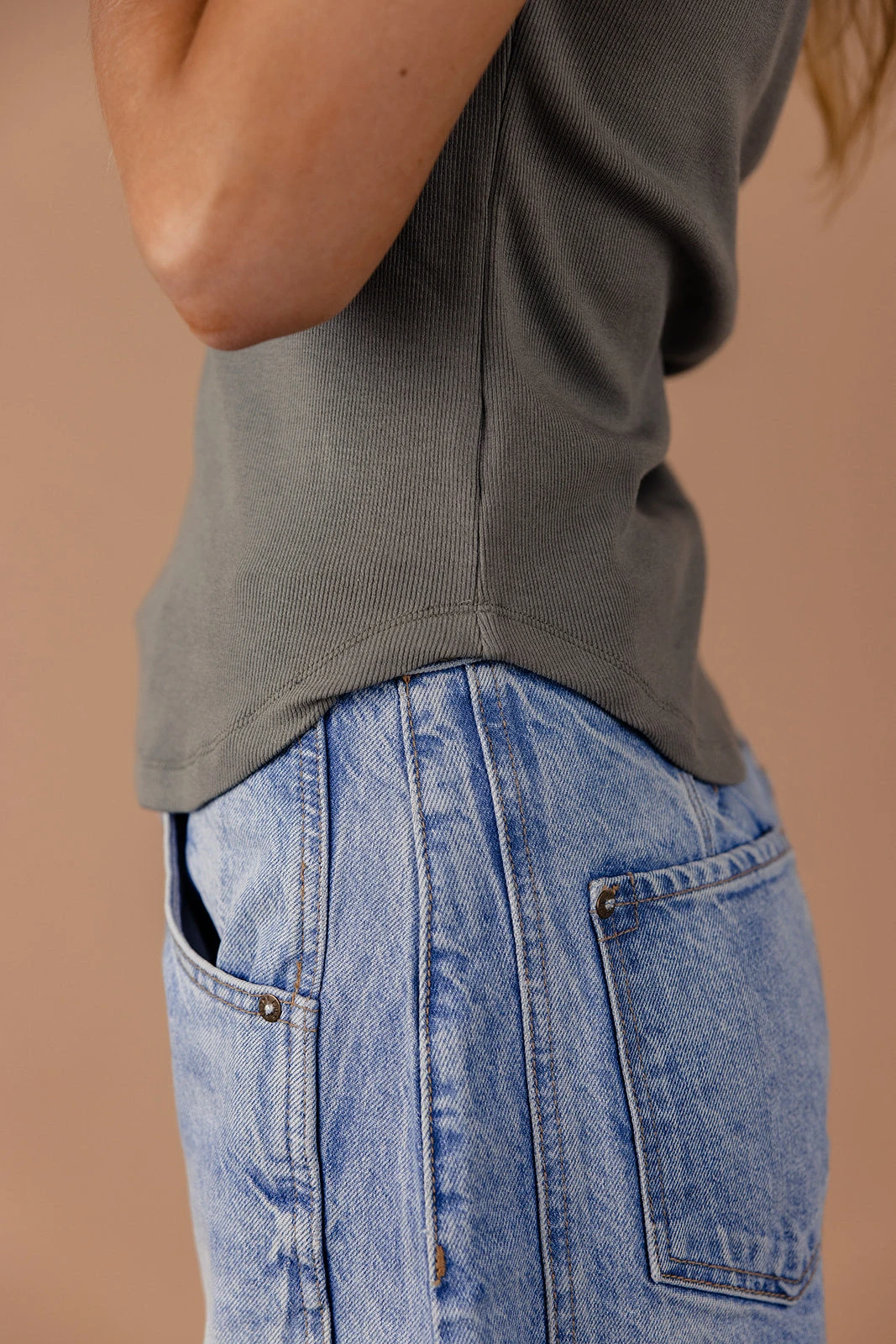 Ribbed Knit Button-Down Tee - Women's Stretchy Short Sleeve Top 8 Ribbed Knit Button-Down Tee - Women's Stretchy Short Sleeve Top - Image 6