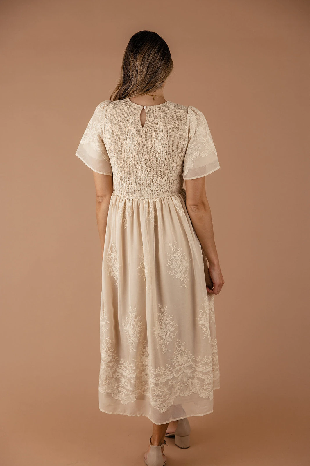 Juliette Smocked Lace Midi Dress for Special Occasions 15 Juliette Smocked Lace Midi Dress for Special Occasions - Image 13