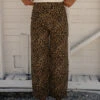Leopard Print Barrel Jeans - Relaxed High-Rise Curved Leg