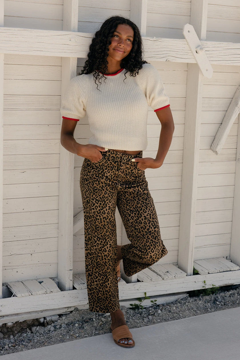 Lightweight Summer Knit Blouse with Red Contrast Stitching 3 Lightweight Summer Knit Blouse with Red Contrast Stitching