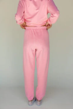 Pink Women's Lounge Joggers - Cozy Fleece Sweatpants for Errands & Lounging -ROOLEE FASHION SHOP 7W4A7270