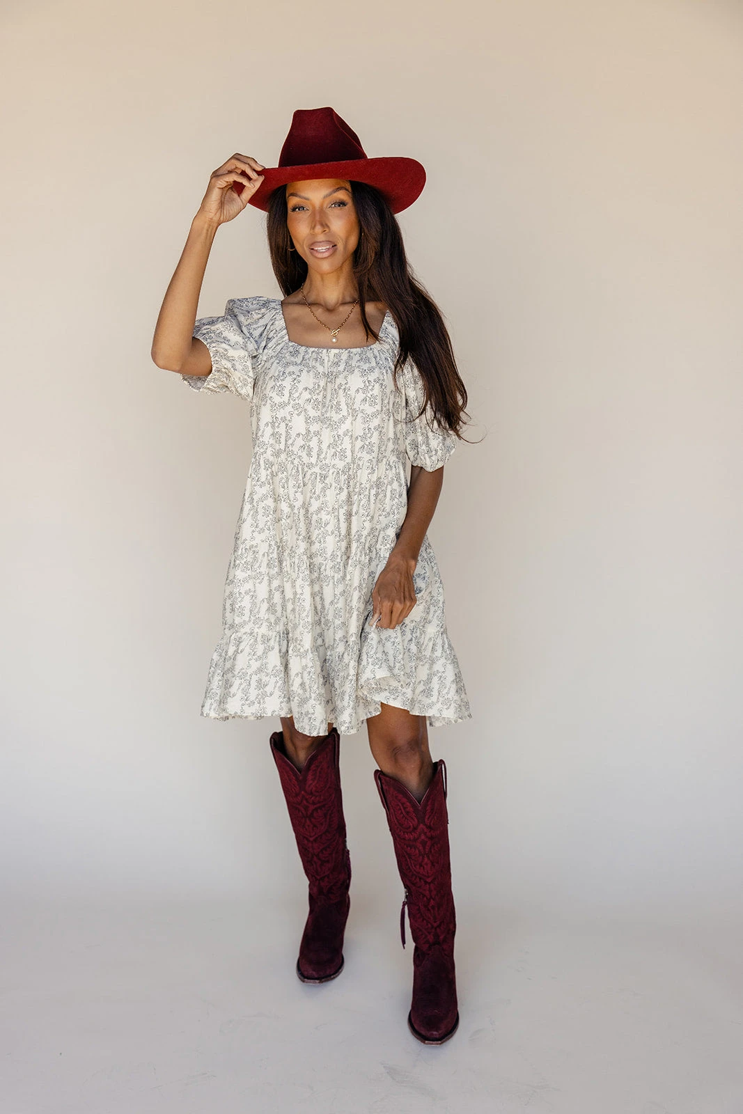 Floral Puff Sleeve Mini Dress with Pockets - Square Neck Summer Dress 6 Floral Puff Sleeve Mini Dress with Pockets - Square Neck Summer Dress - Image 4