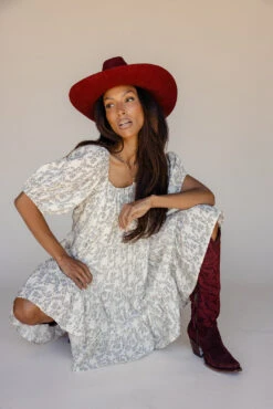 Floral Puff Sleeve Mini Dress with Pockets - Square Neck Summer Dress