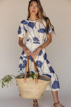 Floral Tiered Midi Dress with Flutter Sleeves and Elastic Waist -ROOLEE FASHION SHOP 7W4A7729