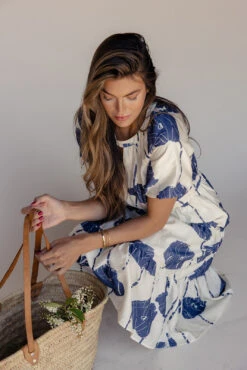 Floral Tiered Midi Dress with Flutter Sleeves and Elastic Waist -ROOLEE FASHION SHOP 7W4A7777