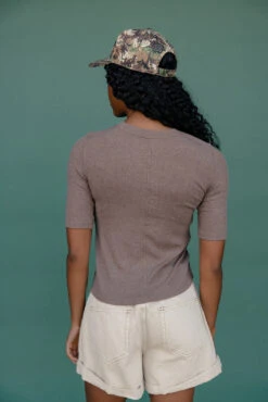 Be Cool Devotion Knit Tee - Brown Casual Relaxed Fit Top -ROOLEE FASHION SHOP 7W4A8054