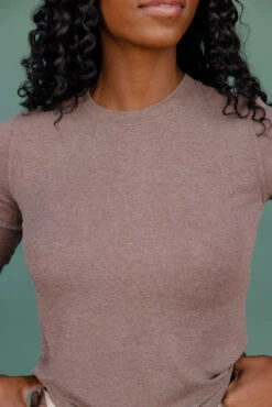 Be Cool Devotion Knit Tee - Brown Casual Relaxed Fit Top -ROOLEE FASHION SHOP 7W4A8081