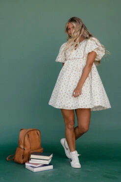 Hallway Heartthrob Tie Neck Mini Dress -ROOLEE FASHION SHOP 7W4A8137