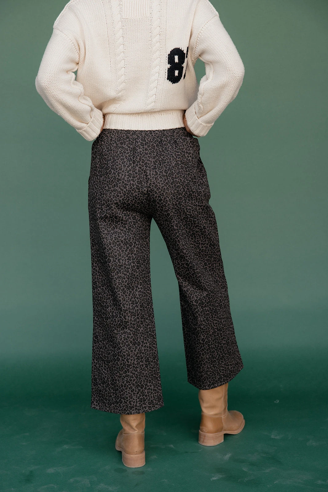 Cheetah Print High Waisted Wide Leg Pants with Tie Waist 6 Cheetah Print High Waisted Wide Leg Pants with Tie Waist - Image 4