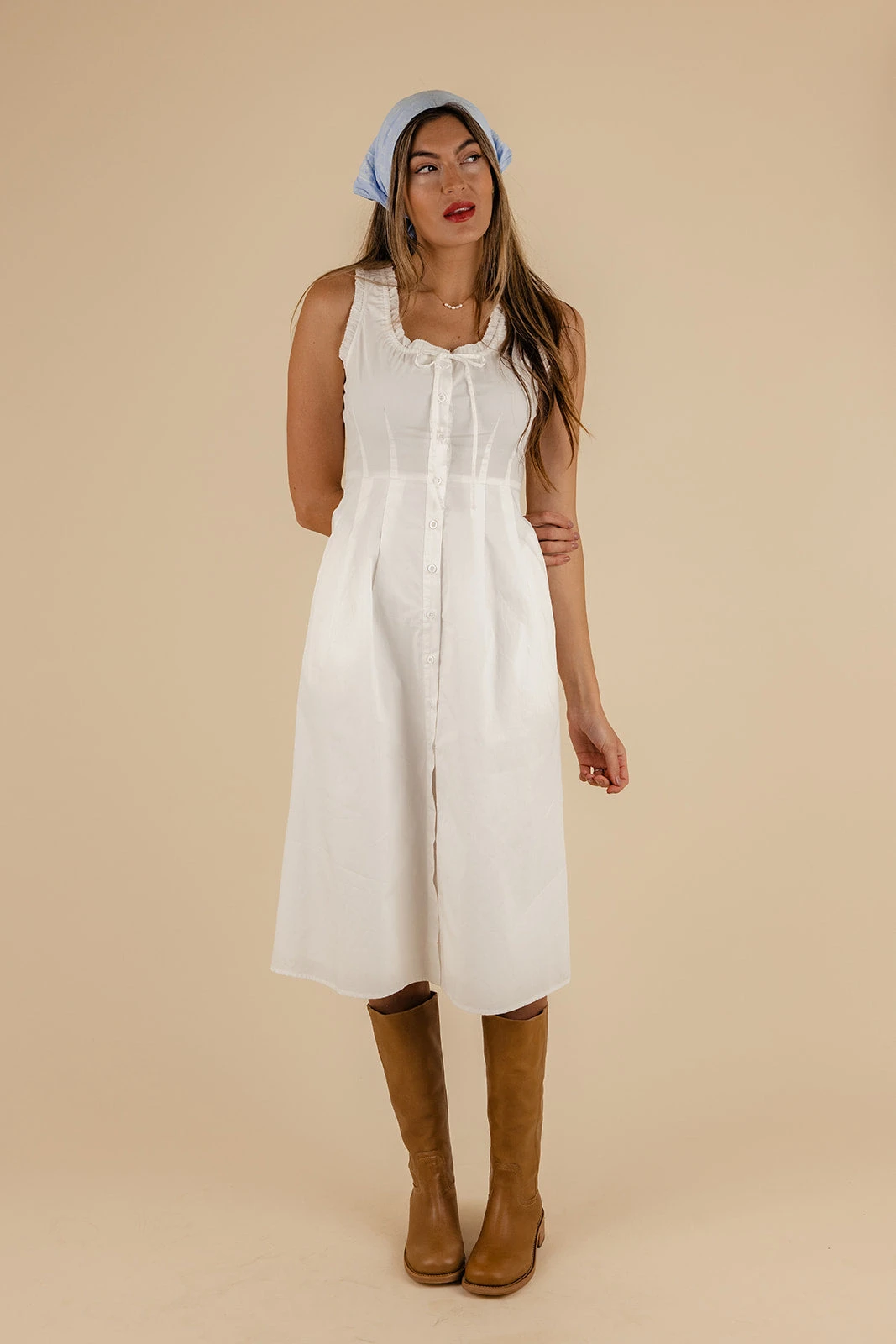 Isola Ruffle Tank Dress - Chic Summer Scoop Neck with Pockets 3 Isola Ruffle Tank Dress - Chic Summer Scoop Neck with Pockets