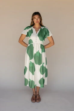 The Garden Pepper Print White Maxi Dress -ROOLEE FASHION SHOP 7W4A8305