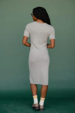 Button Front Bodycon Midi Dress - Nursing Friendly Office Style -ROOLEE FASHION SHOP 7W4A8319
