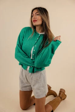 Gingham Print Elastic Waist Casual Lounge Boxers with Pockets -ROOLEE FASHION SHOP 7W4A8378