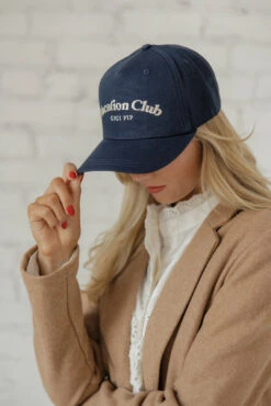 Vacation Club Embroidered Canvas Trucker Hat with Breathable Mesh -ROOLEE FASHION SHOP 7W4A8451 ac4d76f2 1eed 4a76 b5d1 6aafacb73a2e