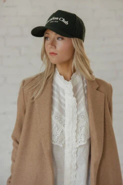 Vacation Club Embroidered Canvas Trucker Hat with Breathable Mesh -ROOLEE FASHION SHOP 7W4A8460 7c59c112 2088 4b18 80ee 16365fa9861f