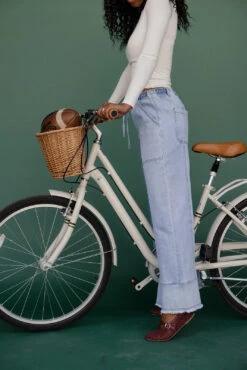 Wide Leg Denim Pants with Tie Waist and Patch Pockets -ROOLEE FASHION SHOP 7W4A8469