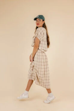 Plaid Puff Sleeve Blouse - Coretta Chic Everyday Top -ROOLEE FASHION SHOP 7W4A8494