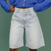 High-Rise Wide Leg Denim Bermuda Shorts with Raw Hem 1 High-Rise Wide Leg Denim Bermuda Shorts with Raw Hem -ROOLEE FASHION SHOP 7W4A8661 9e788451 6f61 403a 8424 cc2aec9a27b2
