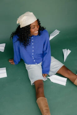 High-Rise Wide Leg Denim Bermuda Shorts with Raw Hem -ROOLEE FASHION SHOP 7W4A8699