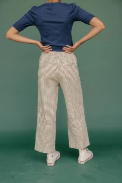 Green Gingham Wide Leg Pants with Patch Pockets 12 Green Gingham Wide Leg Pants with Patch Pockets -ROOLEE FASHION SHOP 7W4A8711