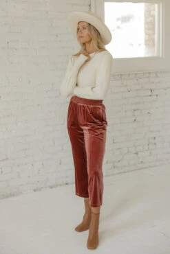 SALT Westgate Velvet Suit Pants - Pink Straight-Leg Trousers -ROOLEE FASHION SHOP 7W4A8737 f79e197f 6d2f 4c53 9a49 f2b3a92a7723