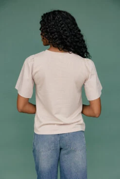 Hall Pass Flutter Sleeve Blouse in Light Pink -ROOLEE FASHION SHOP 7W4A8788