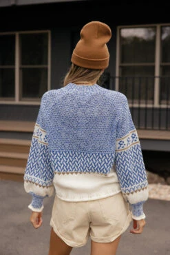 Tie-Front Patterned Sweater with Trendy Balloon Sleeves 13 Tie-Front Patterned Sweater with Trendy Balloon Sleeves -ROOLEE FASHION SHOP 7W4A8826 5dc0ccd5 91fb 4297 a6d2 72a6eb1027e7