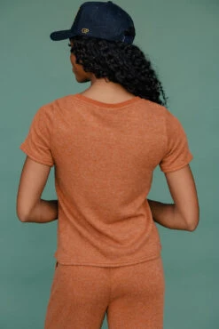Rust Orange Slouchy Oversized Tee - Comfy Loungewear Top -ROOLEE FASHION SHOP 7W4A8904