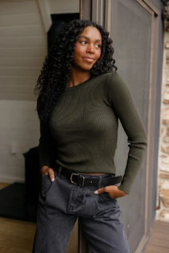 Be Cool Carly Ribbed Long Sleeve Top