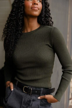 Be Cool Carly Ribbed Long Sleeve Top -ROOLEE FASHION SHOP 7W4A8915