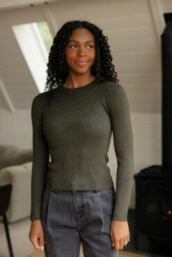 Be Cool Carly Ribbed Long Sleeve Top -ROOLEE FASHION SHOP 7W4A8925