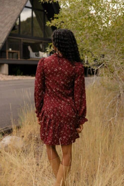 Floral Ruffle Sleeve Dress with Pockets and Functional Buttons 12 Floral Ruffle Sleeve Dress with Pockets and Functional Buttons -ROOLEE FASHION SHOP 7W4A9022