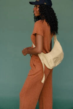 Rust Orange Slouchy Oversized Tee - Comfy Loungewear Top -ROOLEE FASHION SHOP 7W4A9045