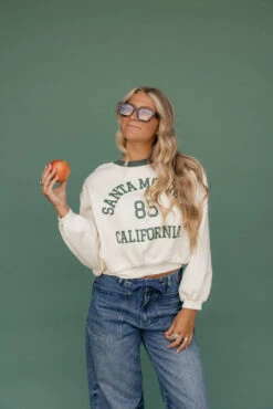 Santa Monica Cropped Pullover - Stylish Back-to-School Comfort -ROOLEE FASHION SHOP 7W4A9076