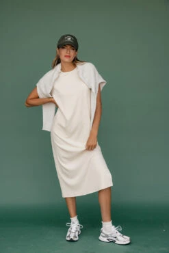 Ribbed Tee Shirt Maxi Dress with Side Slit - Honor Roll Collection -ROOLEE FASHION SHOP 7W4A9133