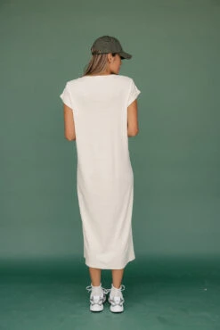 Ribbed Tee Shirt Maxi Dress with Side Slit - Honor Roll Collection -ROOLEE FASHION SHOP 7W4A9146