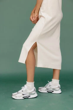 Ribbed Tee Shirt Maxi Dress with Side Slit - Honor Roll Collection -ROOLEE FASHION SHOP 7W4A9148