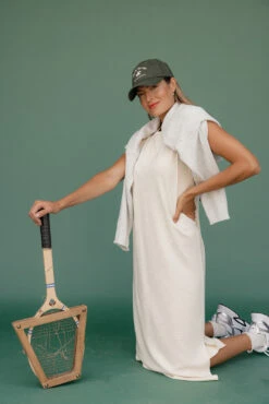 Ribbed Tee Shirt Maxi Dress with Side Slit - Honor Roll Collection -ROOLEE FASHION SHOP 7W4A9157