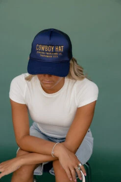 Western Embroidered Cowboy Trucker Hat - Adjustable Green Snapback