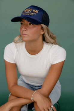 Western Embroidered Cowboy Trucker Hat - Adjustable Green Snapback -ROOLEE FASHION SHOP 7W4A9291