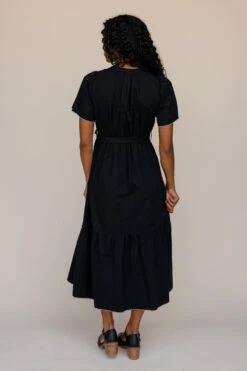 Black Lace Trim Maxi Dress with Statement Collar and Button Detail 17 Black Lace Trim Maxi Dress with Statement Collar and Button Detail -ROOLEE FASHION SHOP 7W4A9444