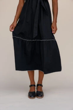 Black Lace Trim Maxi Dress with Statement Collar and Button Detail 20 Black Lace Trim Maxi Dress with Statement Collar and Button Detail -ROOLEE FASHION SHOP 7W4A9464