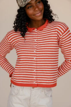 Casual Red Striped Open Front Cardigan for Women -ROOLEE FASHION SHOP 7W4A9581 15e62aed 78e8 481a ae8f ade93ee4d4e3