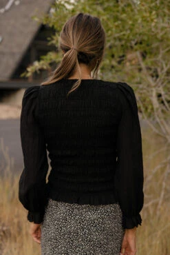 Cream Smocked Blouse with Billowy Sleeves - Blushwood Textured Top -ROOLEE FASHION SHOP 7W4A9590 ef815ee6 2b24 4cda 9f5c 086d69360202